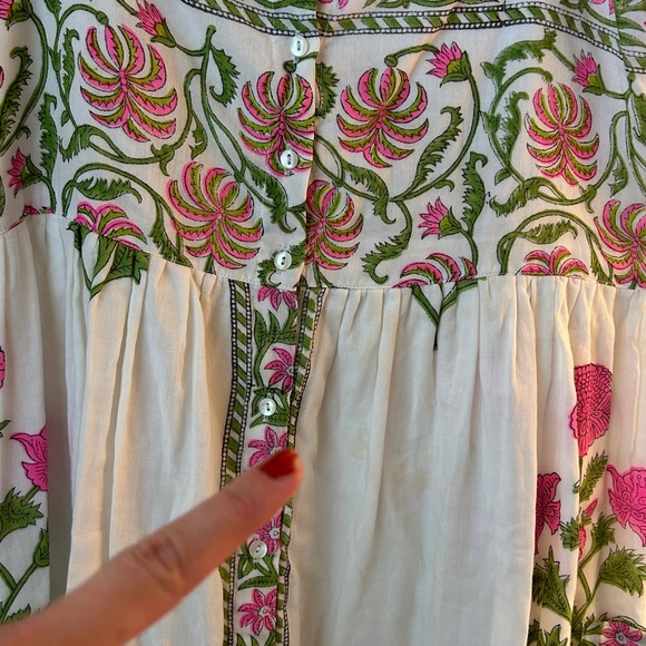 Juliet Dunn Poppy Dress Pink and Green - Picture 3 of 7